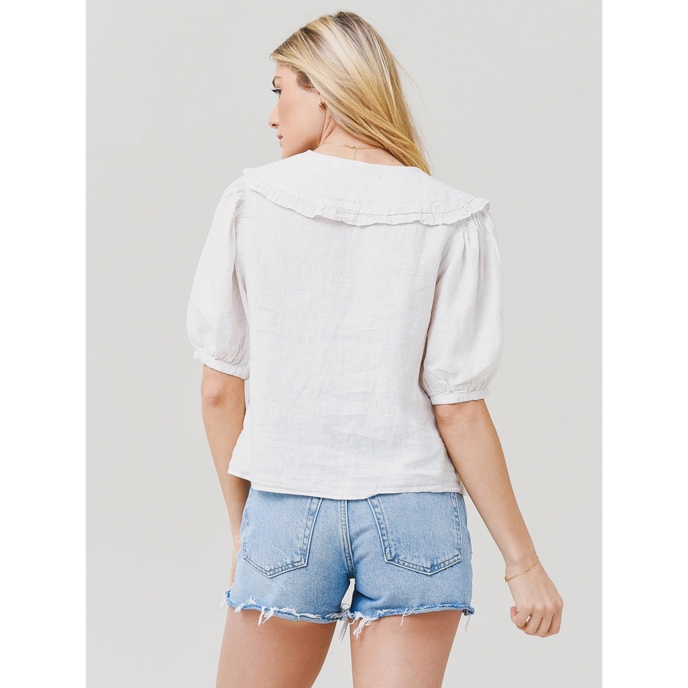 Anthropologie White Linen Blouse - Picture 9 of 9